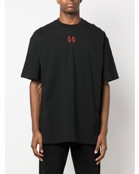 schwarzes T-Shirt mit einem Rundhalsausschnitt von 44 label group