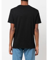 schwarzes T-Shirt mit einem Rundhalsausschnitt von MAISON KITSUNÉ