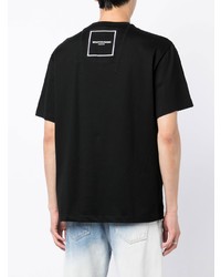 schwarzes T-Shirt mit einem Rundhalsausschnitt von Wooyoungmi