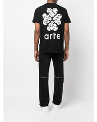 schwarzes T-Shirt mit einem Rundhalsausschnitt von ARTE