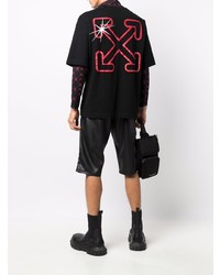 schwarzes T-Shirt mit einem Rundhalsausschnitt von Off-White