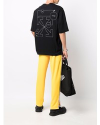 schwarzes T-Shirt mit einem Rundhalsausschnitt von Off-White