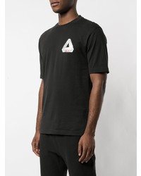 schwarzes T-Shirt mit einem Rundhalsausschnitt von Palace