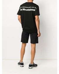 schwarzes T-Shirt mit einem Rundhalsausschnitt von White Mountaineering