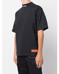 schwarzes T-Shirt mit einem Rundhalsausschnitt von Heron Preston