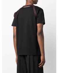 schwarzes T-Shirt mit einem Rundhalsausschnitt von Alexander McQueen