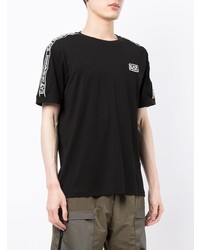 schwarzes T-Shirt mit einem Rundhalsausschnitt von Ea7 Emporio Armani