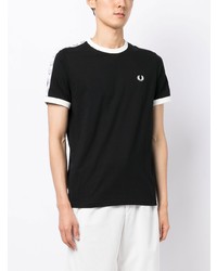 schwarzes T-Shirt mit einem Rundhalsausschnitt von Fred Perry