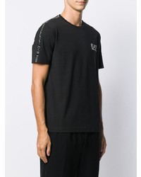 schwarzes T-Shirt mit einem Rundhalsausschnitt von Ea7 Emporio Armani