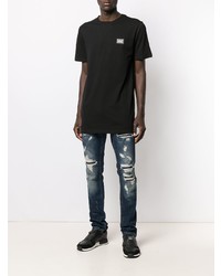 schwarzes T-Shirt mit einem Rundhalsausschnitt von Philipp Plein