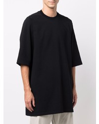 schwarzes T-Shirt mit einem Rundhalsausschnitt von Rick Owens