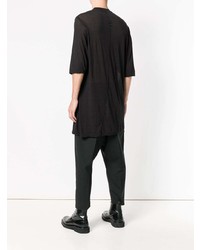 schwarzes T-Shirt mit einem Rundhalsausschnitt von Rick Owens DRKSHDW