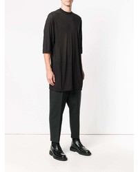 schwarzes T-Shirt mit einem Rundhalsausschnitt von Rick Owens DRKSHDW