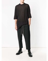 schwarzes T-Shirt mit einem Rundhalsausschnitt von Rick Owens DRKSHDW