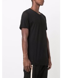 schwarzes T-Shirt mit einem Rundhalsausschnitt von Rick Owens