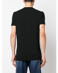 schwarzes T-Shirt mit einem Rundhalsausschnitt von DSQUARED2