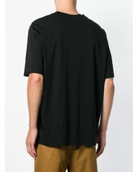 schwarzes T-Shirt mit einem Rundhalsausschnitt von Jil Sander