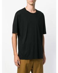 schwarzes T-Shirt mit einem Rundhalsausschnitt von Jil Sander