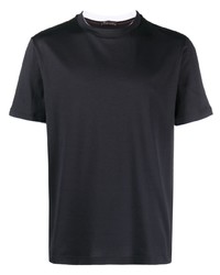 schwarzes T-Shirt mit einem Rundhalsausschnitt von Loro Piana