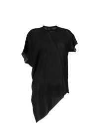 schwarzes T-Shirt mit einem Rundhalsausschnitt von Lost & Found Ria Dunn