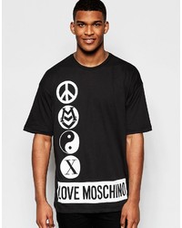 schwarzes T-Shirt mit einem Rundhalsausschnitt von Love Moschino