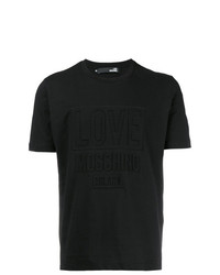 schwarzes T-Shirt mit einem Rundhalsausschnitt von Love Moschino
