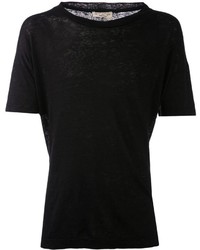 schwarzes T-Shirt mit einem Rundhalsausschnitt von Ma Ry Ya