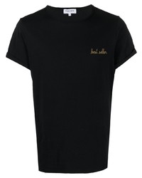 schwarzes T-Shirt mit einem Rundhalsausschnitt von Maison Labiche