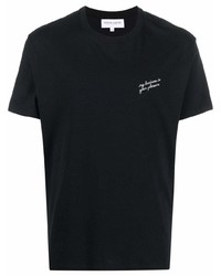 schwarzes T-Shirt mit einem Rundhalsausschnitt von Maison Labiche