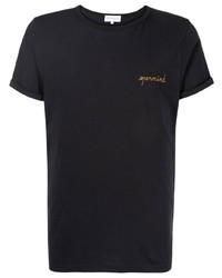 schwarzes T-Shirt mit einem Rundhalsausschnitt von Maison Labiche