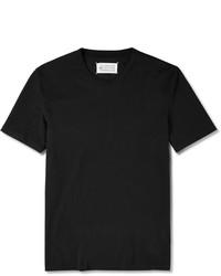 schwarzes T-Shirt mit einem Rundhalsausschnitt von Maison Martin Margiela