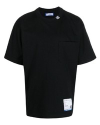 schwarzes T-Shirt mit einem Rundhalsausschnitt von Maison Mihara Yasuhiro