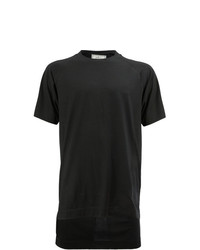 schwarzes T-Shirt mit einem Rundhalsausschnitt von Maison Mihara Yasuhiro