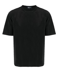 schwarzes T-Shirt mit einem Rundhalsausschnitt von Man On The Boon.