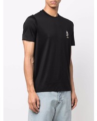 schwarzes T-Shirt mit einem Rundhalsausschnitt von Emporio Armani