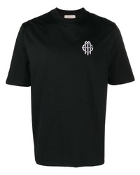 schwarzes T-Shirt mit einem Rundhalsausschnitt von Manors Golf