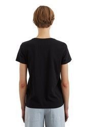 schwarzes T-Shirt mit einem Rundhalsausschnitt von Marc O'Polo