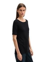 schwarzes T-Shirt mit einem Rundhalsausschnitt von Marc O'Polo