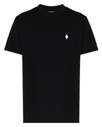 schwarzes T-Shirt mit einem Rundhalsausschnitt von Marcelo Burlon County of Milan