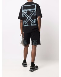 schwarzes T-Shirt mit einem Rundhalsausschnitt von Off-White