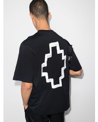 schwarzes T-Shirt mit einem Rundhalsausschnitt von Marcelo Burlon County of Milan