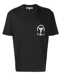 schwarzes T-Shirt mit einem Rundhalsausschnitt von McQ Alexander McQueen