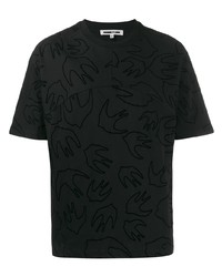 schwarzes T-Shirt mit einem Rundhalsausschnitt von McQ Alexander McQueen