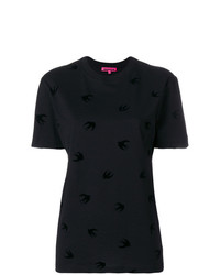 schwarzes T-Shirt mit einem Rundhalsausschnitt von McQ Alexander McQueen
