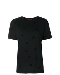 schwarzes T-Shirt mit einem Rundhalsausschnitt von McQ Alexander McQueen