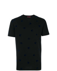 schwarzes T-Shirt mit einem Rundhalsausschnitt von McQ Alexander McQueen