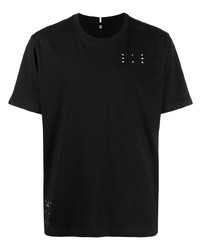 schwarzes T-Shirt mit einem Rundhalsausschnitt von McQ Swallow