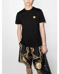 schwarzes T-Shirt mit einem Rundhalsausschnitt von Versace