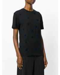 schwarzes T-Shirt mit einem Rundhalsausschnitt von McQ Alexander McQueen