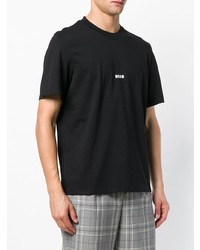 schwarzes T-Shirt mit einem Rundhalsausschnitt von MSGM